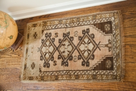 Vintage Small Turkish Oushak Rug Mat