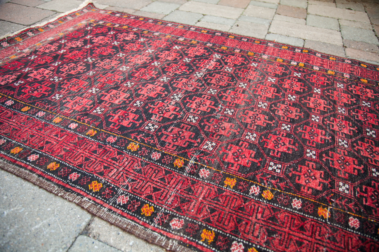 Vintage Red Afghani Rug