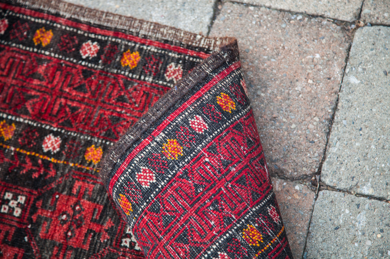 Vintage Red Afghani Rug