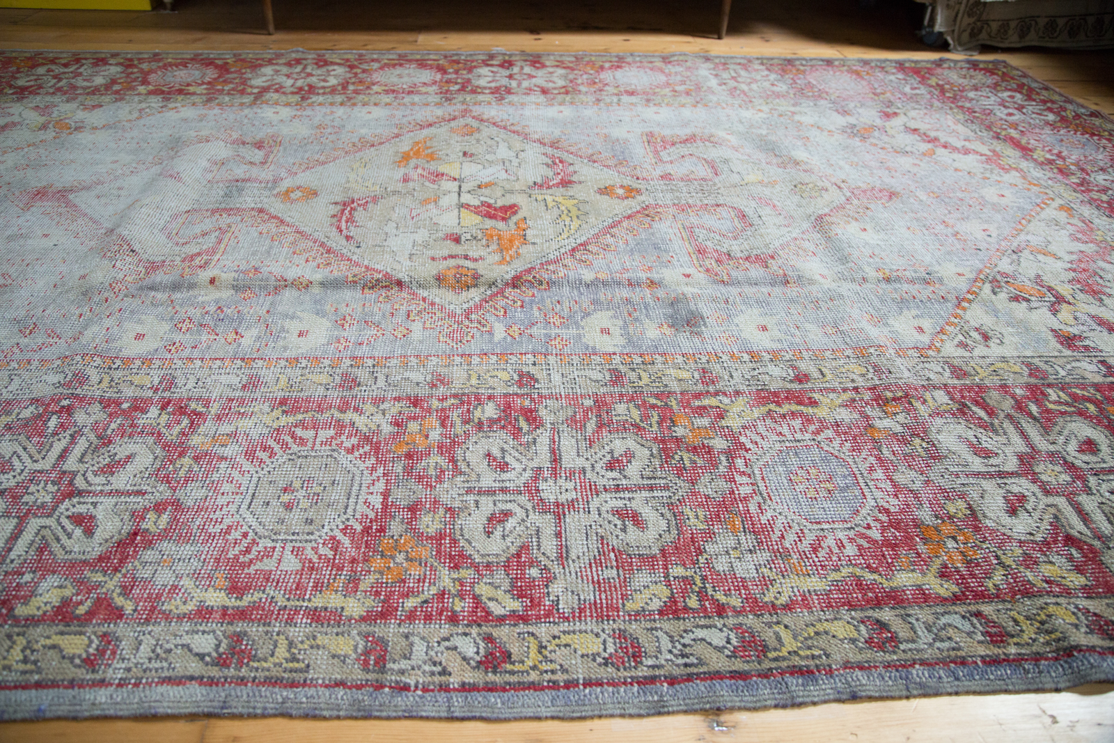Distressed Oushak Carpet