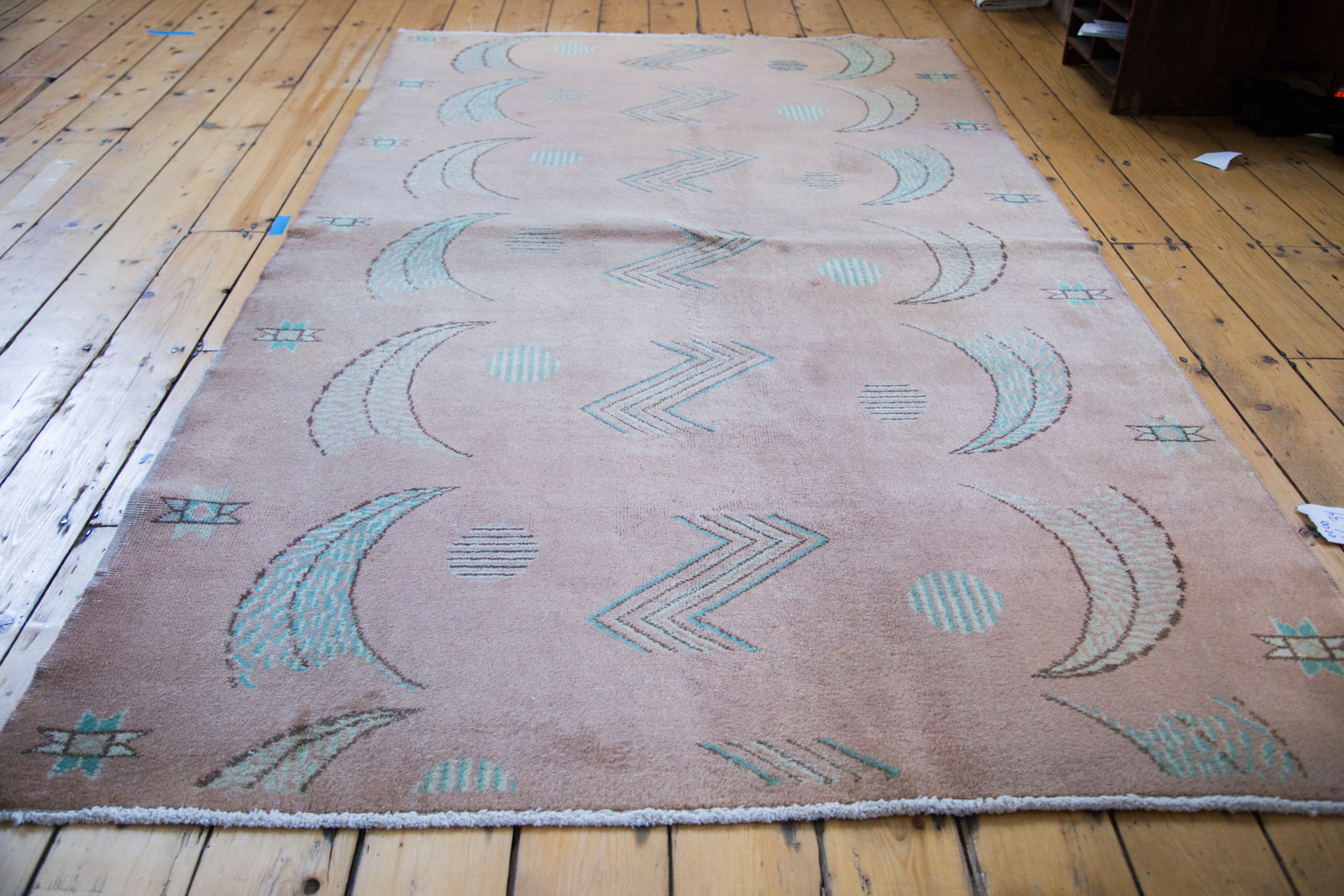 Distressed Pink Area Rug